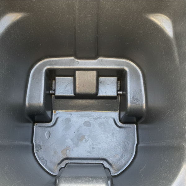 Clean and sanitized trash can after BinRefresh service visit.